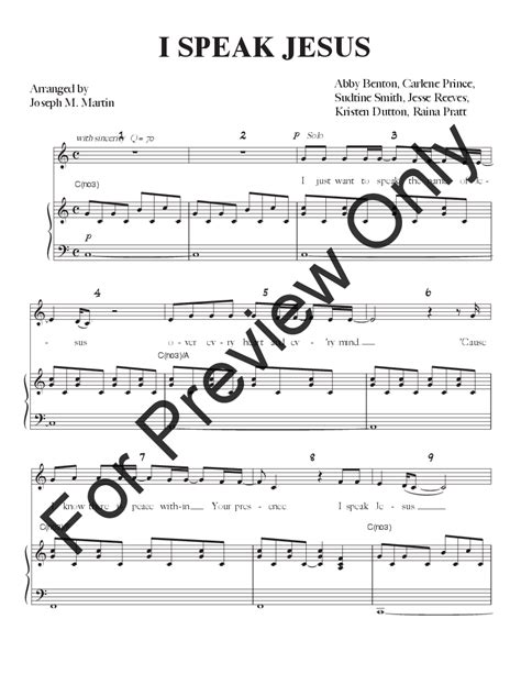 I Speak Jesus (SATB ) arr. Joseph M. Martin| J.W. Pepper Sheet Music