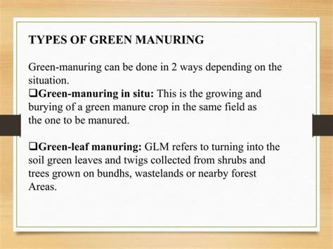 Green manuring | PPT