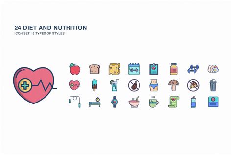 Diet And Nutrition icon set | Icons ~ Creative Market