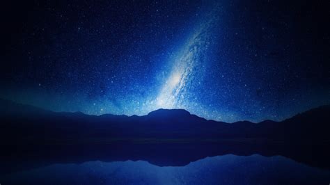 wallpaper mountains, starry sky, milky way, night HD : Widescreen ...