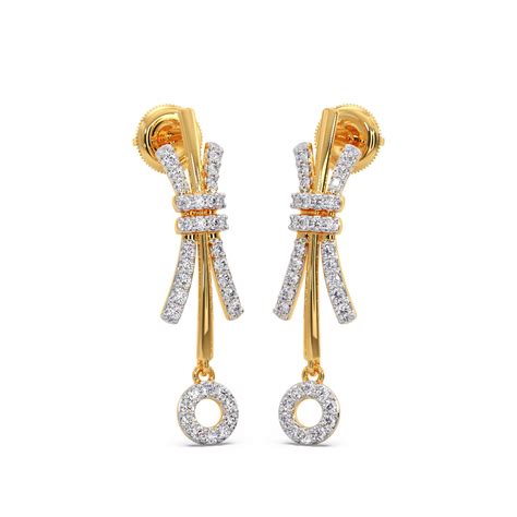 Knots & Circles Diamond Dangle Earrings-Candere by Kalyan Jewellers