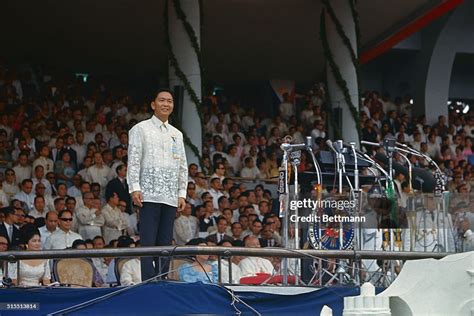 Manila, Philippines....Filipino President Ferdinand E. Marcos speaks ...