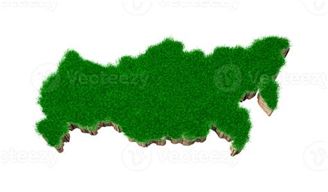 Russia Map soil land geology cross section with green grass and Rock ...