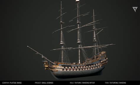 ArtStation - Skull & Bones - Pirate Heavy ship, texturing and shading., Tomasz Kawecki | Pirate ...