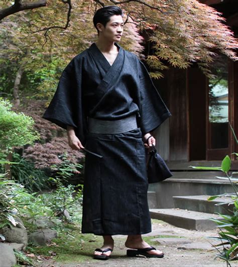 Male Cool Traditional Japanese Kimono Men Cotton Robe Yukata Men's Bath ...