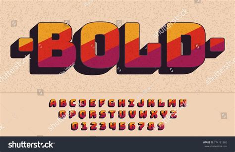 Retro Font 90's, 80's. typography design, Simple Bold Style. Vector abc alphabet Music App, 80s ...