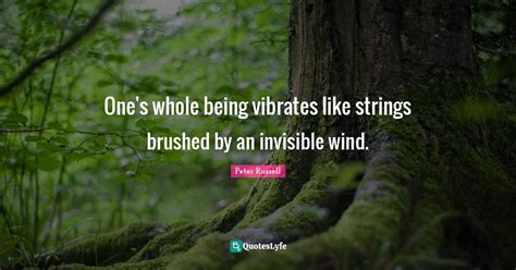 One's whole being vibrates like strings brushed by an invisible wind.... Quote by Peter Russell ...