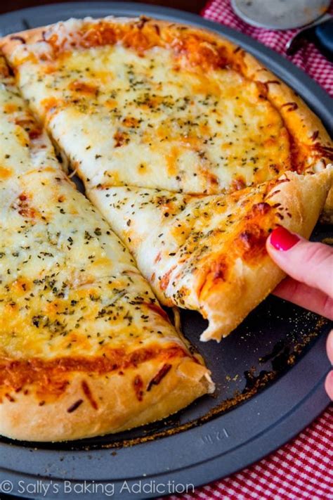 Homemade Extra Cheese Pizza - Sallys Baking Addiction