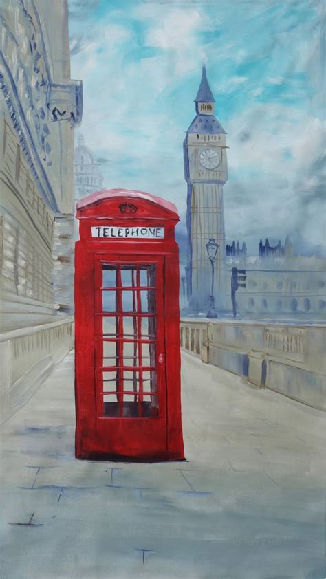 London Phone Booth Painting at PaintingValley.com | Explore collection ...