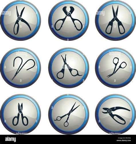 Scissors icons set Stock Vector Image & Art - Alamy