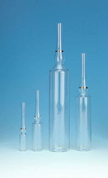 SKS Science Products - Ampule Vials, Gold Band Pre-Scored Clear Glass Ampules