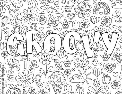 Groovy Flowers Coloring Pages