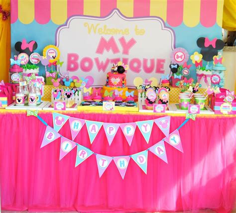 Bowtique Party - PINK MOUSE Birthday Party - Bowtique BACKDROP - Mouse ...