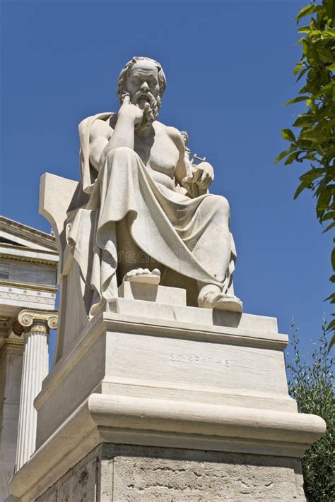 Socrates Statue At The Academy Of Athens, Greece Stock Image - Image of ...