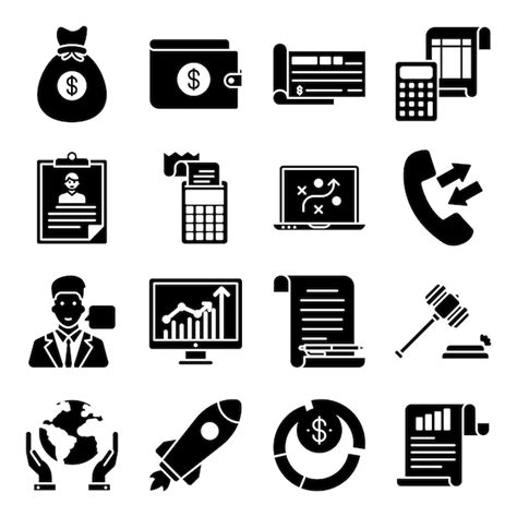 Premium Vector | Pack of business growth glyph icons