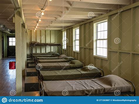 Fort Knox, Kentucky, USA February 25, 2023 Bunks in a World War Two ...