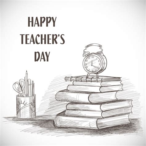 Hand Drawn Sketch Happy Teachers Day Composition 1254735 Vector Art at Vecteezy