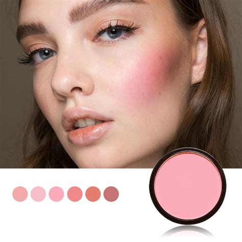 FOCALLURE 6 Colors Blush Makeup Cosmetic Natural Pressed Blusher Powder Palette Charming Cheek ...