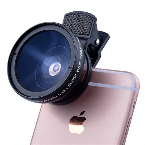 2in1 Professional 0.45X Wide Angle 12.5X Macro Lens With Clips For ...