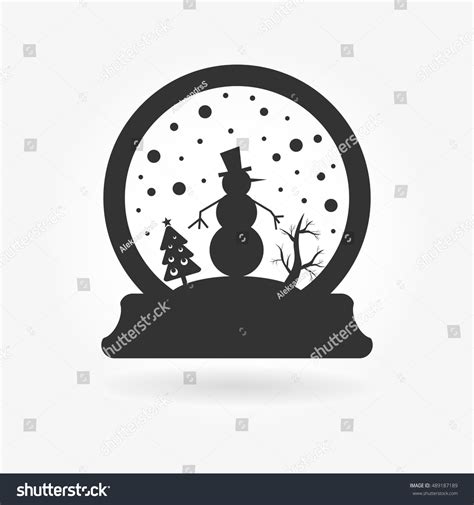 Vector Illustration Christmas Snow Globes Silhouette Stock Vector ...