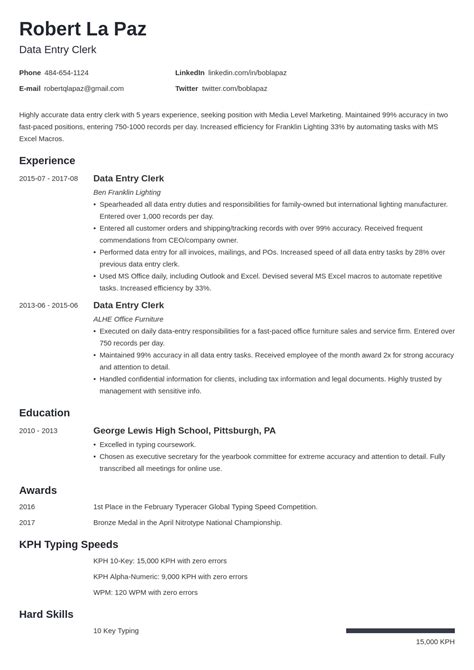 Data Entry Resume: Examples & Templates for 2024