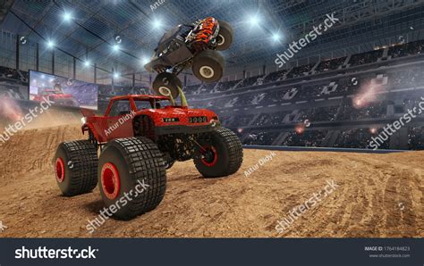 Monster Truck On Stadium Illustrationrender 3d Stock Illustration ...