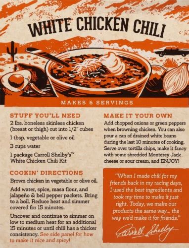 Carroll Shelby's™ White Chicken Chili Kit, 3 oz - King Soopers