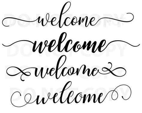 the words welcome and welcome written in cursive writing on a white ...