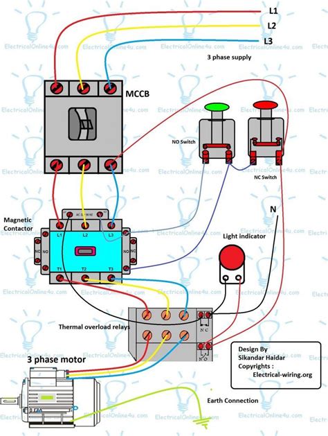 Single Phase Starter Motor Wiring Diagram