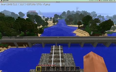 my 1st cobblestone bridge Minecraft Project