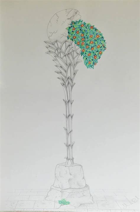 Broken Lamp With Flowers Drawing by John Read | Saatchi Art