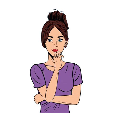 Cartoon Clip Art Thinking Woman Png Download Free Transparent Png ...