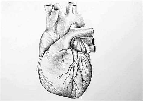 Anatomical Heart Diagram Sketch