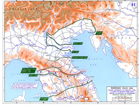 [Map] Map showing the Allied advance toward and through the Gothic Line, Italy, 5 Jun-31 Dec ...