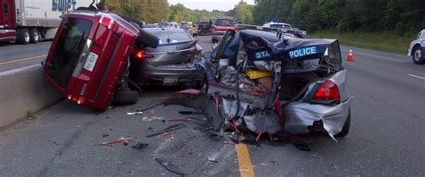 Driver Crashes Into Virginia State Police Cars on I-95 - ABC News