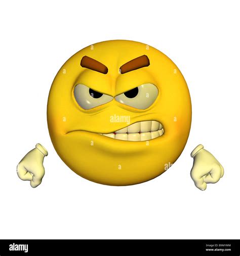 Yellow emoticon guy anger expression Cut Out Stock Images & Pictures ...