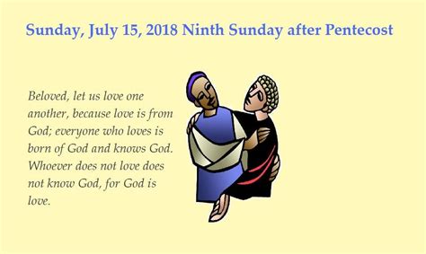 Sunday, July 15, 2018 Ninth Sunday after Pentecost - Bethesda Lutheran Church of Malmo, MN