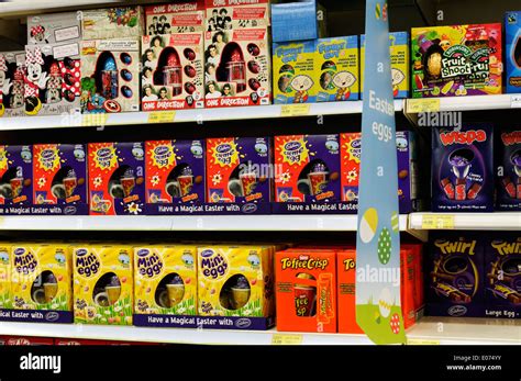 Easter eggs in Tesco Stock Photo: 68999055 - Alamy