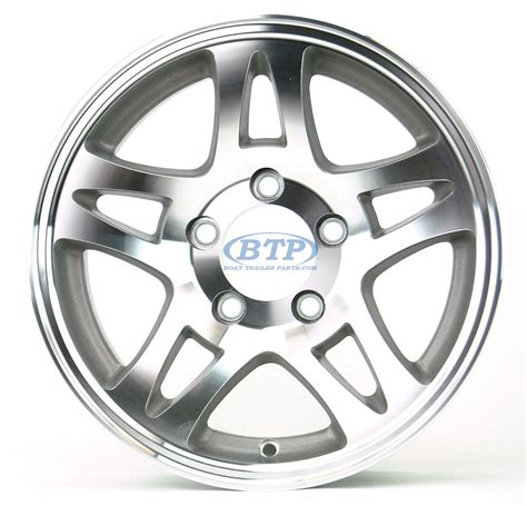 Aluminum Boat Trailer Wheel 14 inch Split Spoke 5 Lug 5 on 4 1/2 Rim