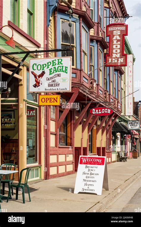 Building architecture in the historic town of Greenwood, British ...