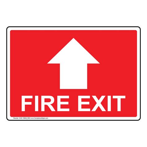 Fire Exit [With Up Arrow] Sign NHE-19648_RED