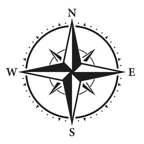 Compass Map Silhouette Icon. Rose Wind Navigation Retro Equipment Glyph Pictogram. Adventure ...