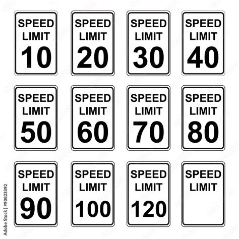 Speed Limit Sign Stock Vector | Adobe Stock