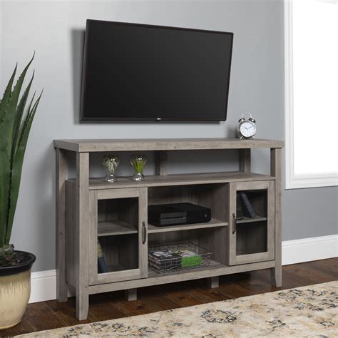 Manor Park Modern Farmhouse Tall TV Stand for TVs up to 55" - Grey Wash ...