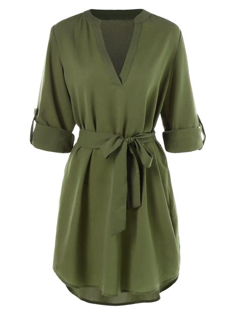 Belted Casual Dress | Knee length dresses casual, Green dress casual, Knee length dresses