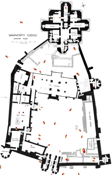 Warkworth Castle Northumberland Ground Plan.