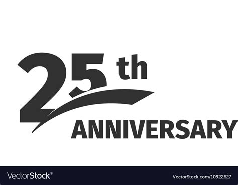 Isolated abstract black 25th anniversary logo Vector Image