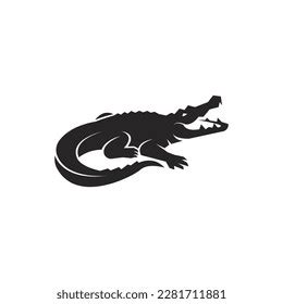 Alligator Silhouette Vector Logo Design Inspiration Stock Vector ...