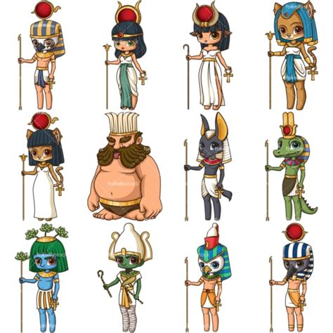 Ancient Egyptians Gods Cartoon Vector Clipart - FriendlyStock