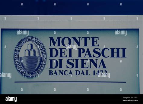 Florence ,Italy , January 31st 2023 , monte dei paschi di Siena bank ...